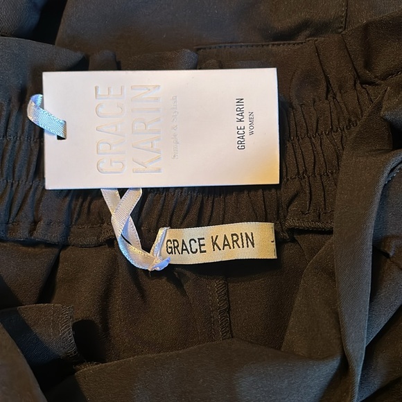 GRACE KARIN High Waist Pencil Pants w/ Pockets Bow-Knot Cropped Paper Bag Pants - Picture 4 of 6